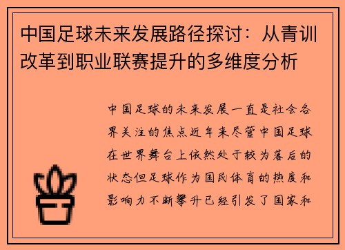 中国足球未来发展路径探讨：从青训改革到职业联赛提升的多维度分析
